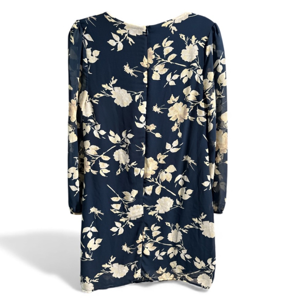 Apricot Navy Blue Floral Long Sleeve Dress- Size Medium‎ - Picture 2 of 5